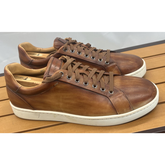 MAGNANNI Amadeo Burnished Leather Low-Top Sneakers Men\'s Shoes Size 9.5 main image 9